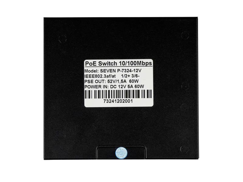SEVEN P-7324-12V PoE комутатор 4 порти 00-00077696 фото