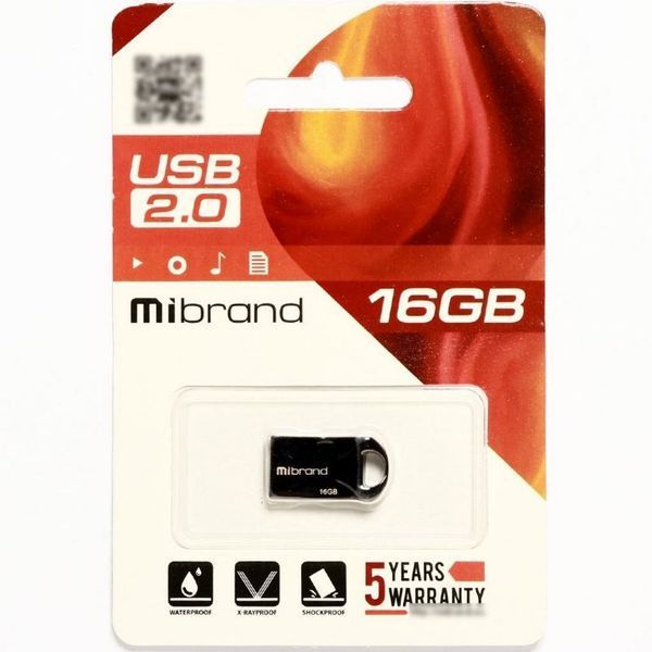 Накопитель Mibrand Hawk 16Gb Black USB 2.0 (MI2.0/HA16M1B) 50466 фото