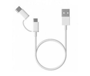 Кабель Xiaomi Mi 2in1 USB Cable micro/type-c белый 1.0 метр 46058 фото