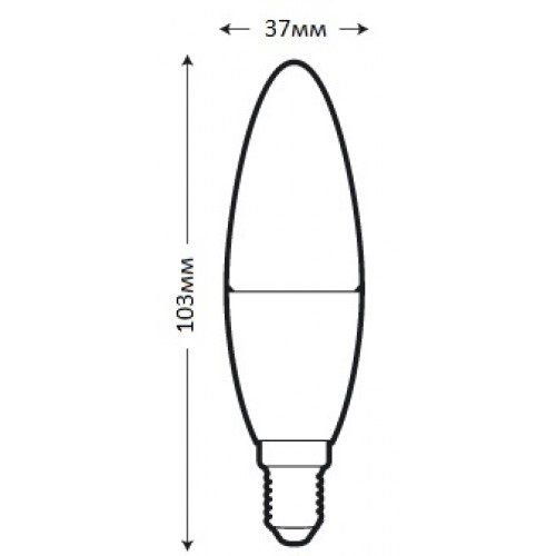 Світлодіодна лампочка LEDSTAR 6W E27 4000K STANDARD C37 (СВІЧКА) 40806 фото