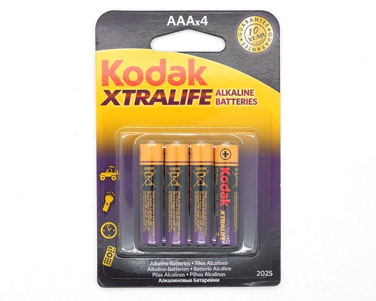 Батарейка Kodak Xtralife Alkaline 1.5V AAA 4 шт блістер 27685 фото