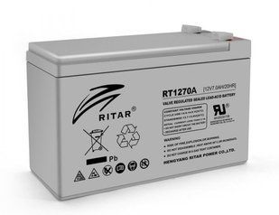 Батарея акумуляторна Ritar AGM RT1270A 12V 7.0 Ah сіра 47643 фото