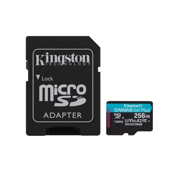 Карта пам'яті microSDXC Kingston 256 GB UHS-1 U3 Class 10 A2 V30 SDCG3/256 GB + adapter SD 51232 фото