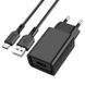 Адаптер мережевий BOROFONE BA68A + single port charger set(Type-C) Black 50653 фото 1