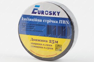 Стрічка ізоляційна Eurosky 25 метрів чорна 23859 фото