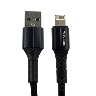 Кабель USB 2.0 Lighting Mibrand MI-32 Nylon Black 2 метра 49180 фото