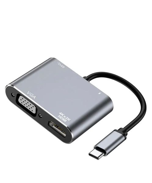 Перехідник штекер USB Type-C – гніздо HDMI / USB 3.0 / гніздо VGA з кабелем 15 см 48210 фото