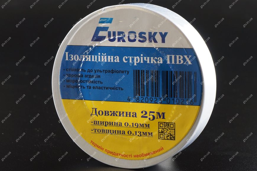 Стрічка ізоляційна Eurosky 25 метрів біла 23860 фото