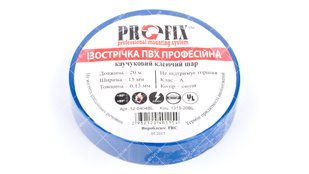 Стрічка ізоляційна ProFix ПВХ 20 метрів синя 41483 фото