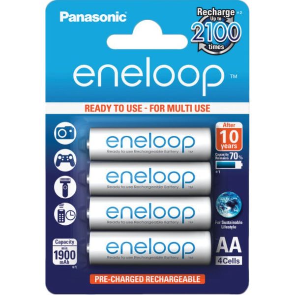 Акумулятор Panasonic Eneloop AA 1900 mAh NiMh (BK-3MCCE/4BE) 4 шт 47167 фото