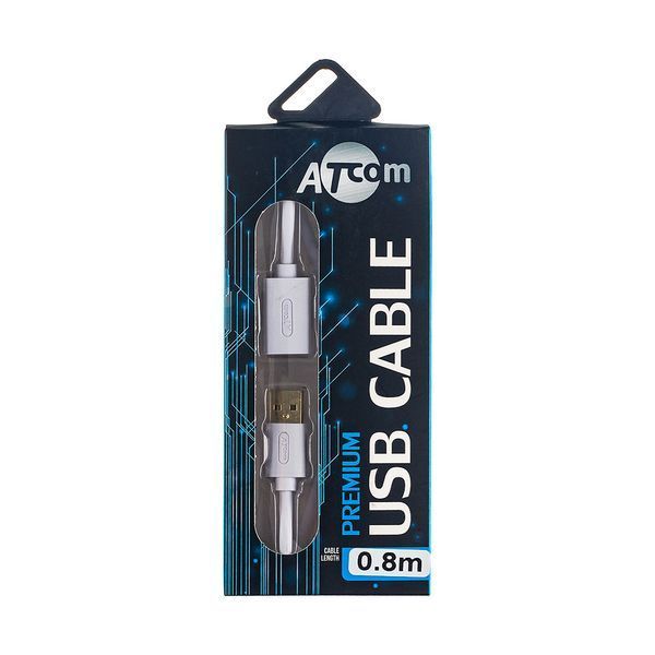 Atcom USB 2.0 AM/AF 0.8м білий GOLD PLATED Кабель 00-00077602 фото