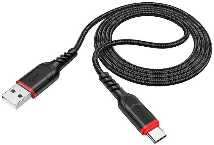 Кабель HOCO X59 USB для Type-C 3A, 1m, nylon, TPE connectors, Red 00-00078520 фото