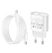 HOCO C109A Fighter single port PD20W charger set(C to C) White Сетевое зарядное устройство с кабелем 00-00078816 фото 7