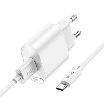 HOCO C109A Fighter single port QC3.0 charger set(Type-C) White Сетевое зарядное устройство 00-00078670 фото