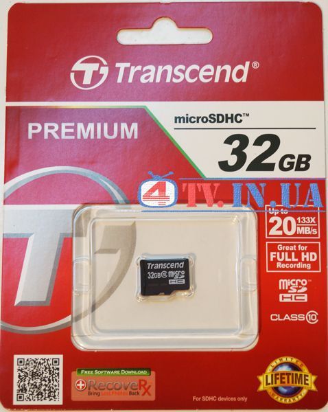 Карта памяти microSDHC UHS-1 Transcend 32GB Premium class 10 (TS32GUSDU1) 48672 фото