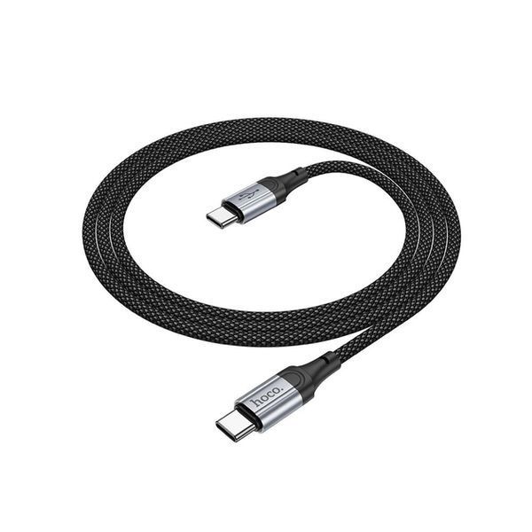 Кабель HOCO X102 USB to Type-C 3A, 1m, nylon, aluminum connectors, Black 00-00078522 фото