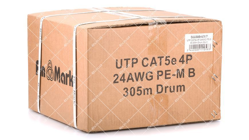 Кабель витая пара UTP FinMark CAT5e 4P 24AWG PE-M B 305m Drum 40723 фото