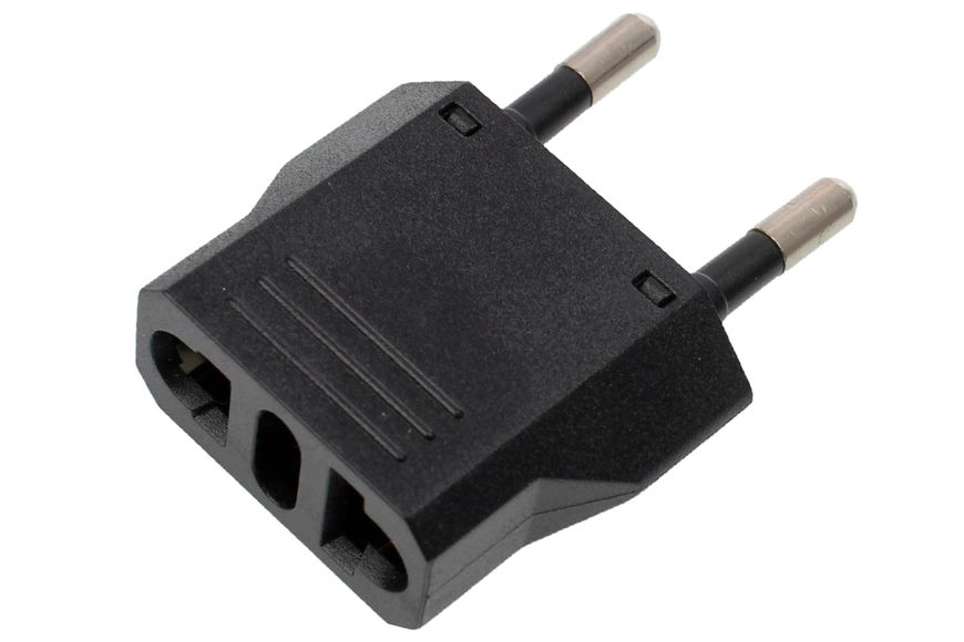 Перехідник мережевий US на EU travel adaptor мідь 40787 фото