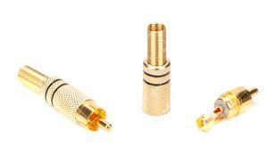 Штекер RCA gold под пайку черный 44790 фото