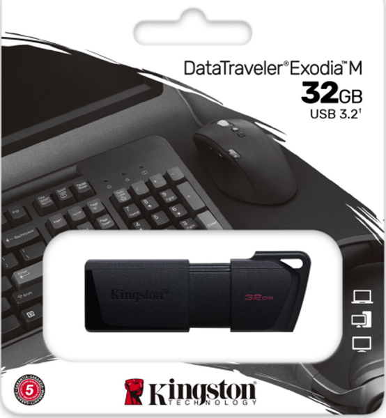 Накопичувач Kingston 32GB DT Exodia M Black/Black USB 3.2 (DTXM/32GB) 47761 фото