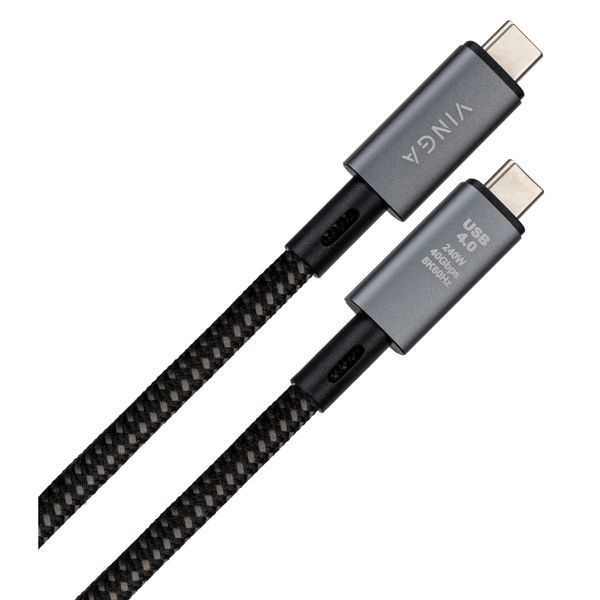 Кабель Vinga Type-C - Type-C 0.8 метра 240W black (VCPDCU4) 50324 фото