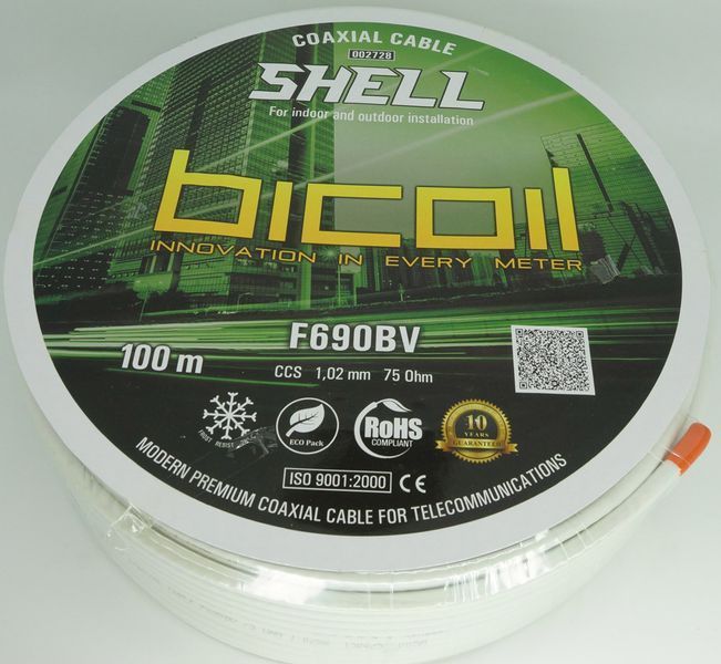 Кабель коаксиальный BICOIL SHELL F690BV 100 метров 75 Ом 48637 фото