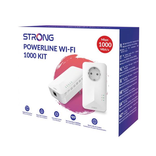 Адаптер мережевий Strong Powerline Wi-Fi 1000 KIT EU V2 комплект 49795 фото