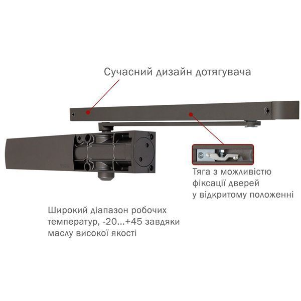 Доводчик дверной RYOBI 1200 D-1200T METALLIC_BRONZE 49556 фото