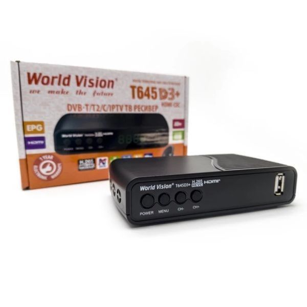 World Vision T645D3+ Plus Fm DVB-T2 00-00078386 фото