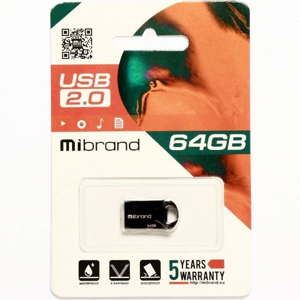 Накопичувач Mibrand Hawk 64Gb Black USB 2.0 (MI2.0/HA64M1B) 50102 фото