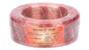 Кабель акустичний Sound Star 2x0.22 CCA прозоро-червоний 100 метрів 44340 фото