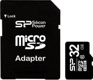 Карта памяти microSDHC Silicon Power 32GB Class 10 + SD адаптер 45951 фото