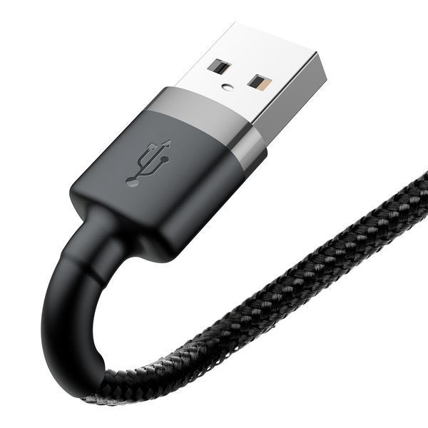 Кабель Baseus Cafule USB Type-A -Lightning Gray+Black 2 метри (CALKLF-BG1) 00-00077661 фото