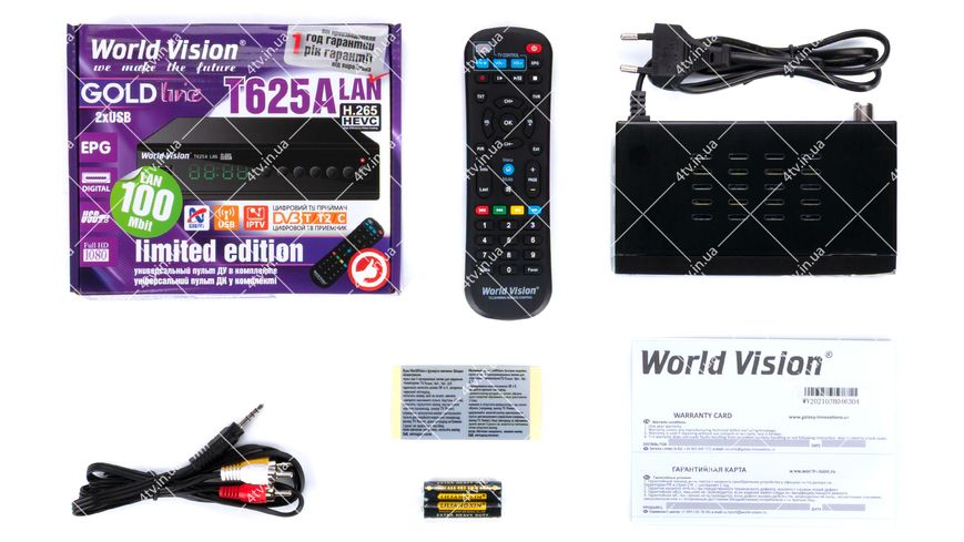 World Vision T625A LAN DVB-T2 + пульт, що навчається 43779 фото