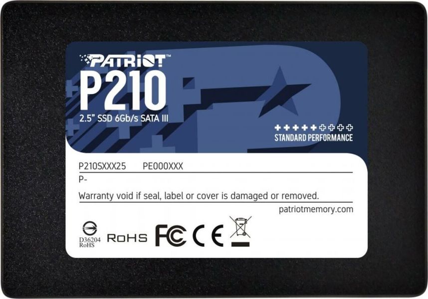 SSD накопичувач Patriot P210 2.5" 128GB 3D QLC (P210S128G25) 51123 фото