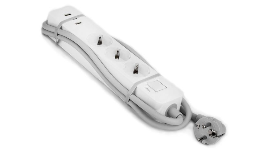 Фільтр мережевий Xiaomi Mi Power Strip 3 розетки EU 3 usb 1.8 метра білий 43287 фото