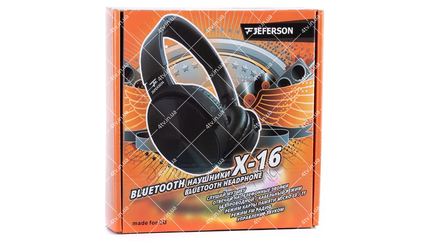 Навушники бездротові Jeferson X-16 Bluetooth АКЦІЯ 42599 фото