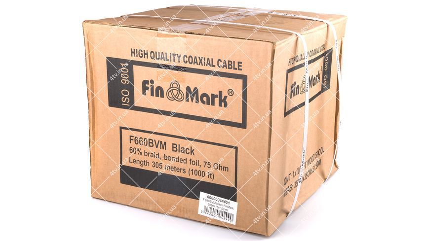 Кабель коаксіальний FinMark F690BVMcu 305 метрів 75 Ом з тросом чорний 45070 фото