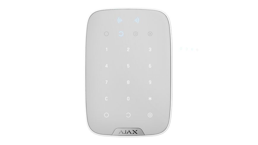 Бездротова клавіатура сенсорна Ajax KeyPad Plus біла 45176 фото