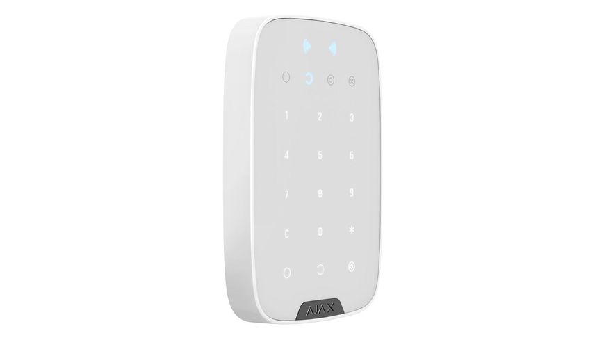 Бездротова клавіатура сенсорна Ajax KeyPad Plus біла 45176 фото