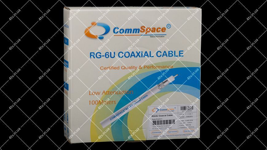 Кабель коаксіальний CommSpace RG-6U 100 метрів 75 Ом 40495 фото