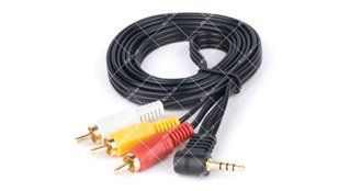 Кабель 3RCA - Jack 3.5мм TCOM 18мм угловой 1.8 метра 41637 фото