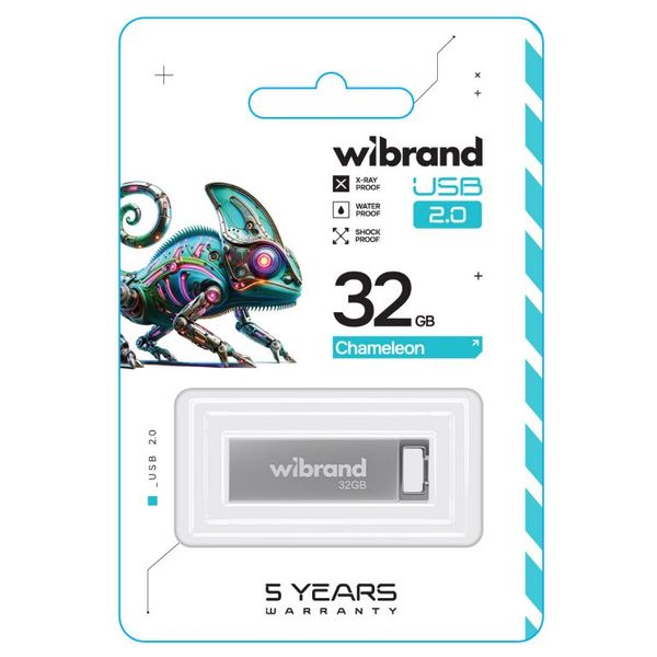 Накопичувач Wibrand Сhameleon 32Gb Silver USB 2.0 (WI2.0/CH32U6S) 51277 фото