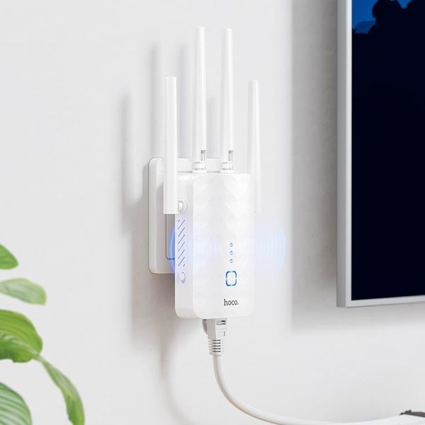 HOCO HI35 WiFi4 repeater White Ретранслятор Wi-Fi 00-00079033 фото