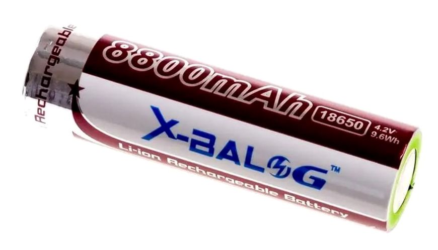 Акумулятор Li-ion X-Balog 18650 8800mAh 4.2V Brown 47417 фото