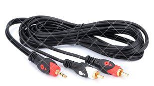 Кабель 2RCA-3.5мм Jack Audio Tcom Gold 1.8 метра 45533 фото
