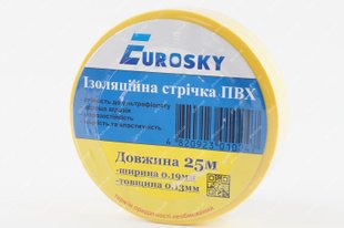 Стрічка ізоляційна Eurosky 25 метрів жовта 25432 фото