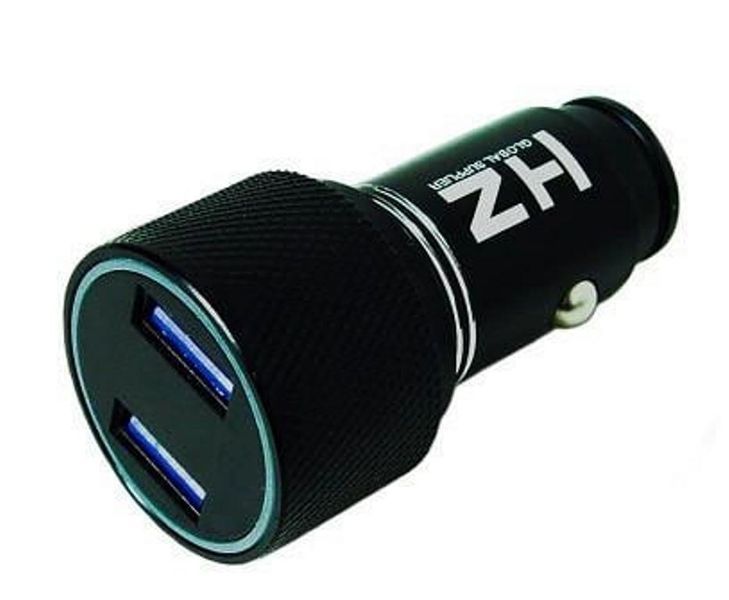 Автомобільний зарядний пристрій HZ HC7 на 2 USB чорний 43670 фото