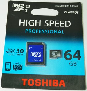 Карта пам&#39;яті 64GB microSDXC UHS-I Toshiba class 10 adapter SD (SD-C064UHS1) 48666 фото