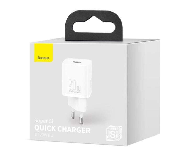 Адаптер мережевий Baseus Super Si Quick Charger 1C 20W EU White 51191 фото